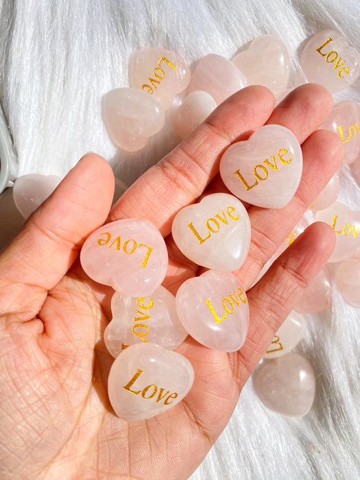 Rose quartz engraved - Love