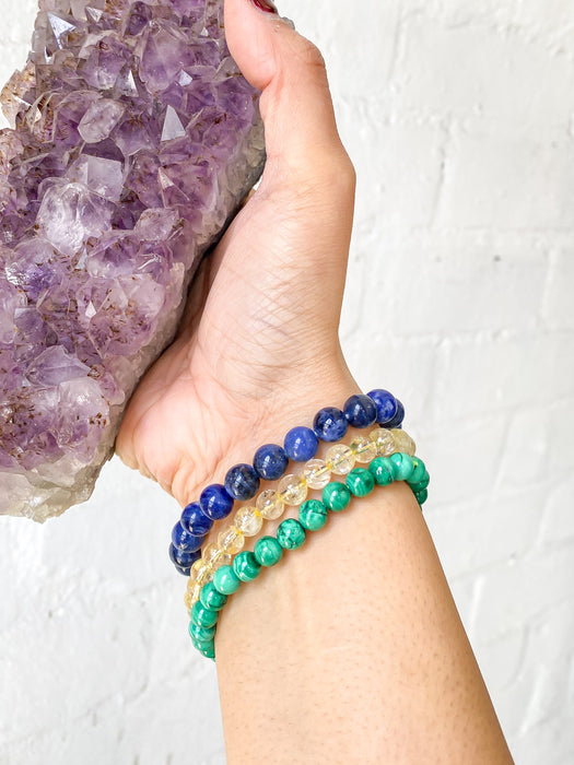 Scorpia Bracelet Set : Sodalite, Malachite & Citrine