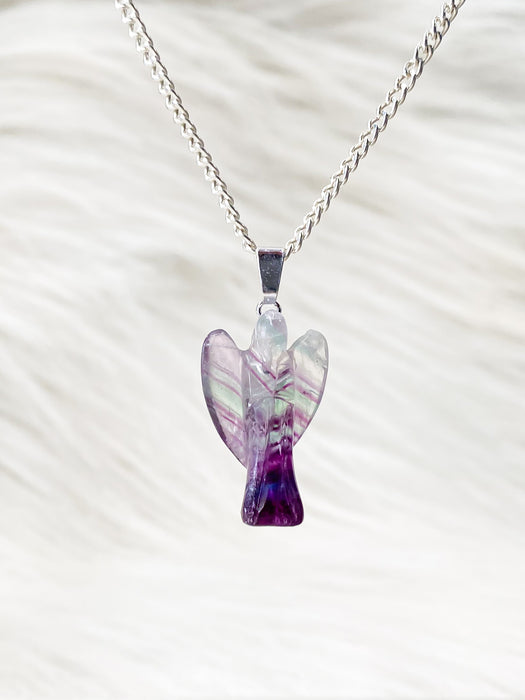 Fluorite Angel Pendant 1pc