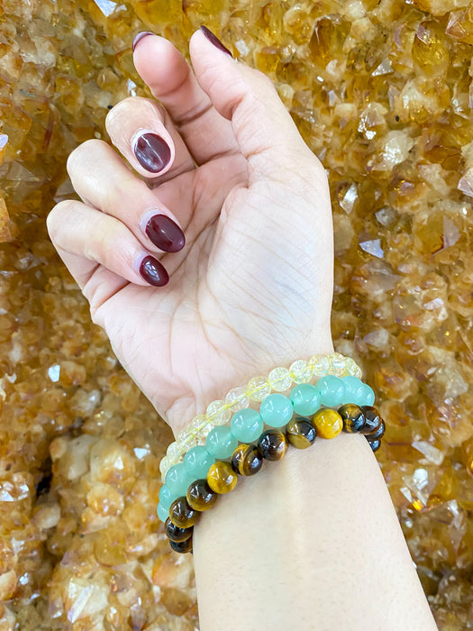 Good Luck & Prosperity Crystal Bracelet Set: Green Aventurine, Citrine &  Tiger's eye