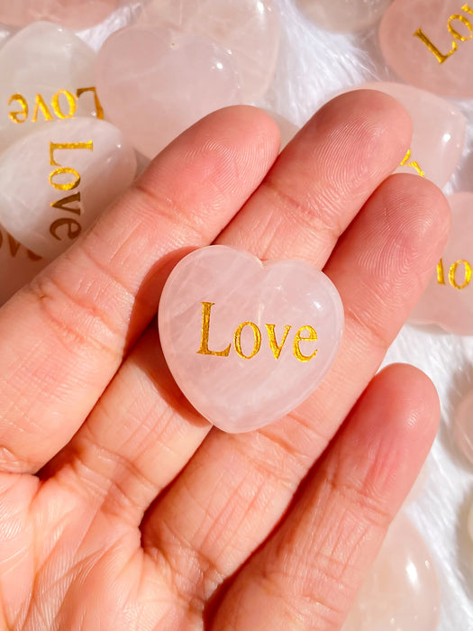 Rose quartz engraved - Love