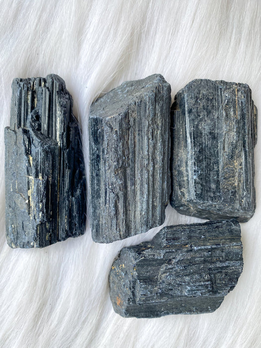 Black Tourmaline Rough Set of 4 BR29