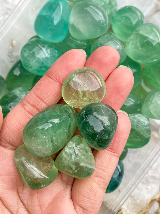 Green Fluorite Tumbled Stones (New) 1Pc