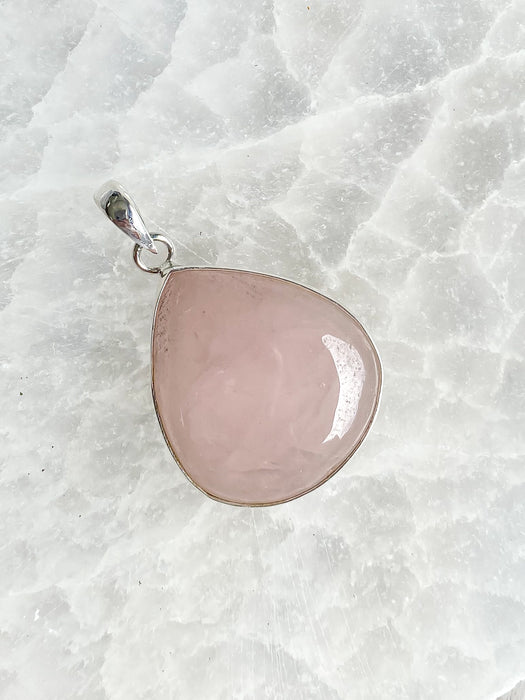 Rose Quartz Teardrop Pendant P28