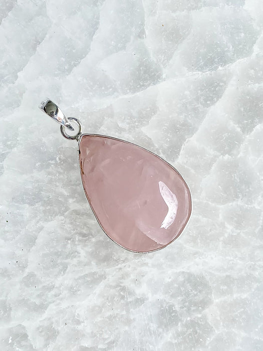 Rose Quartz Teardrop Pendant P26