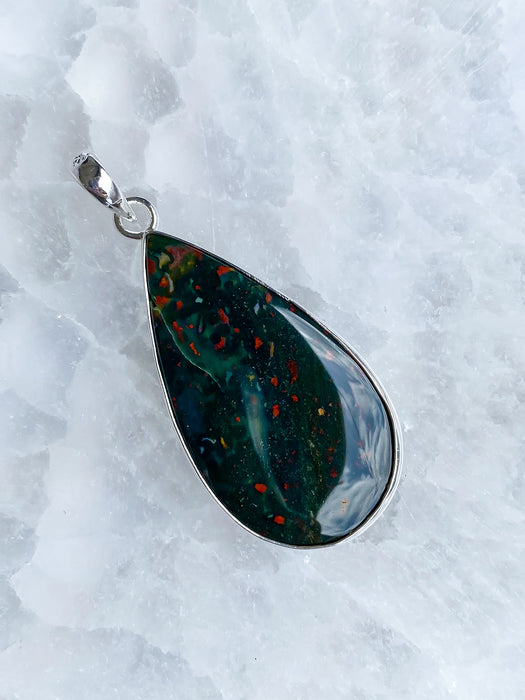 Bloodstone Teardrop Pendant P11