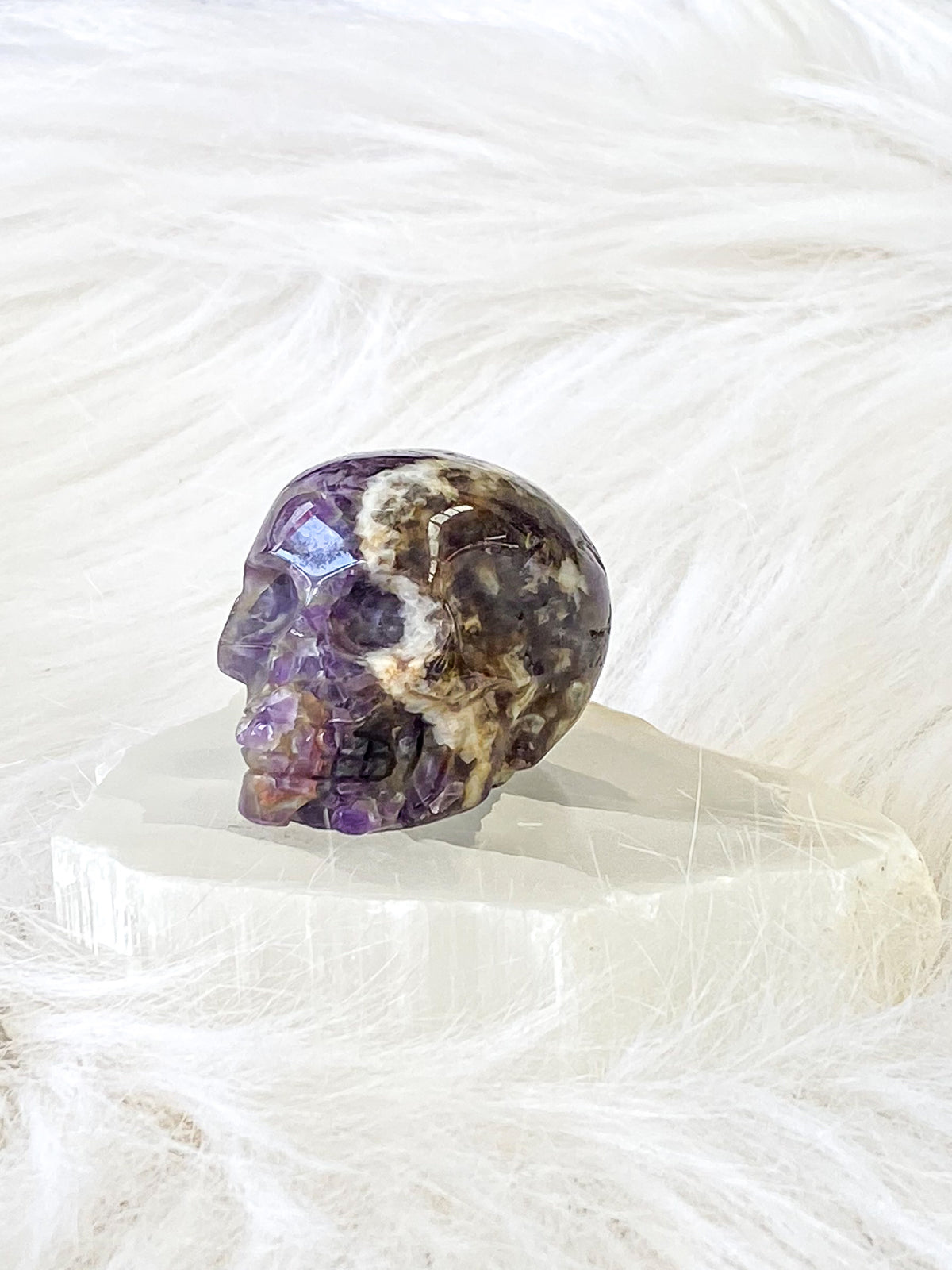 Amethyst fashion skull ring