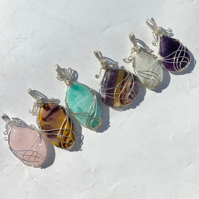 Wired Crystal Pendants 1pc