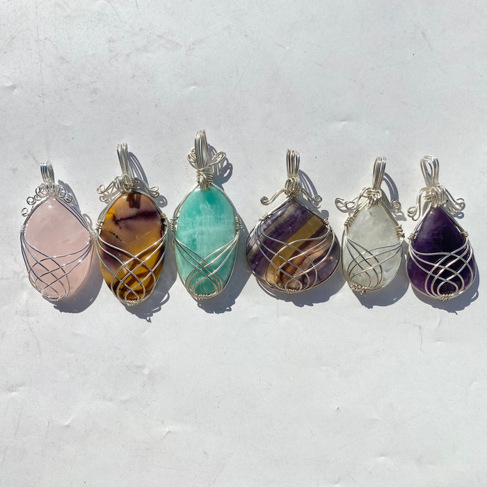 Wired Crystal Pendants 1pc