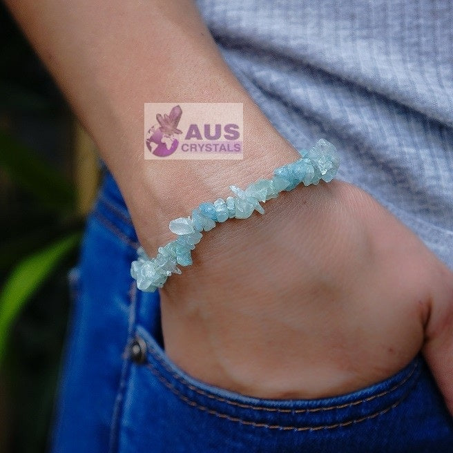 Aquamarine Chip Bracelet