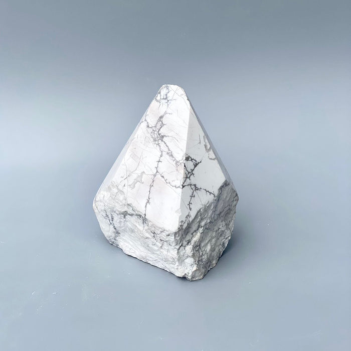 White Howlite Half Polished/Raw Point WH03 Special