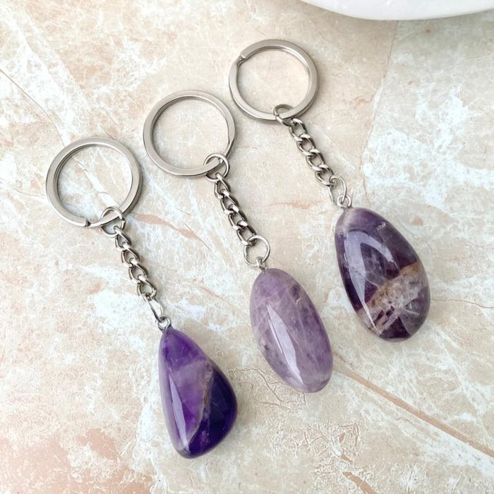 Amethyst Tumbled Stone Keyring- 1pc