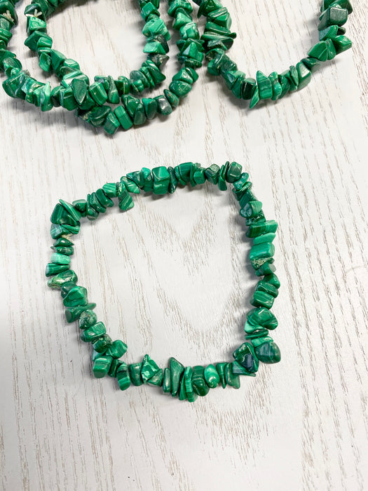 Malachite Chip Bracelet 1pc