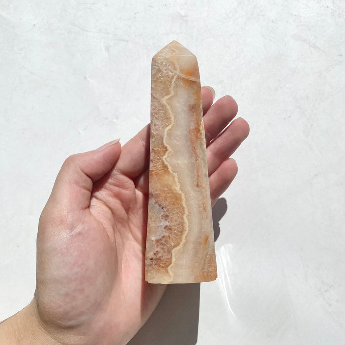 Pink Crazy Lace Agate Obelisk CLA46