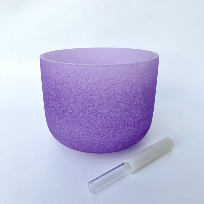 B Note Quartz Singing Bowl 8"- Full Colour Purple