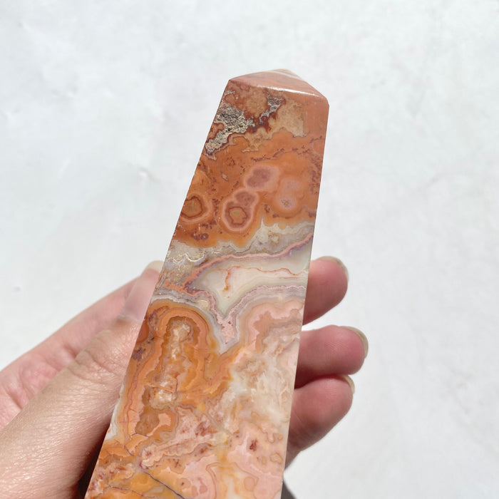 Pink Crazy Lace Agate Obelisk CLA40