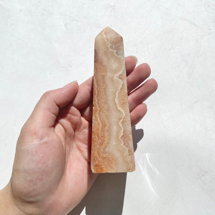 Pink Crazy Lace Agate Obelisk CLA48