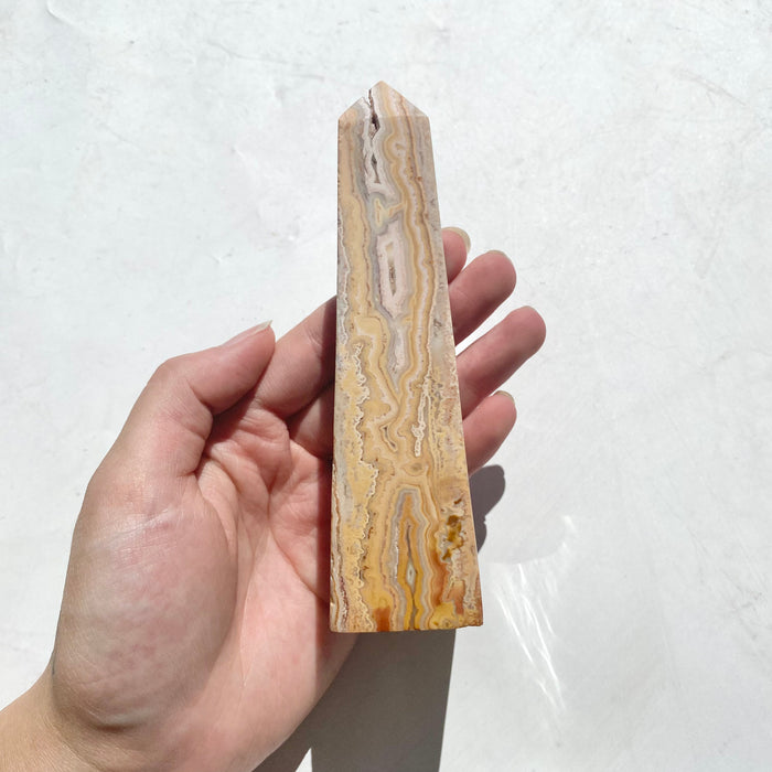 Pink Crazy Lace Agate Obelisk CLA47