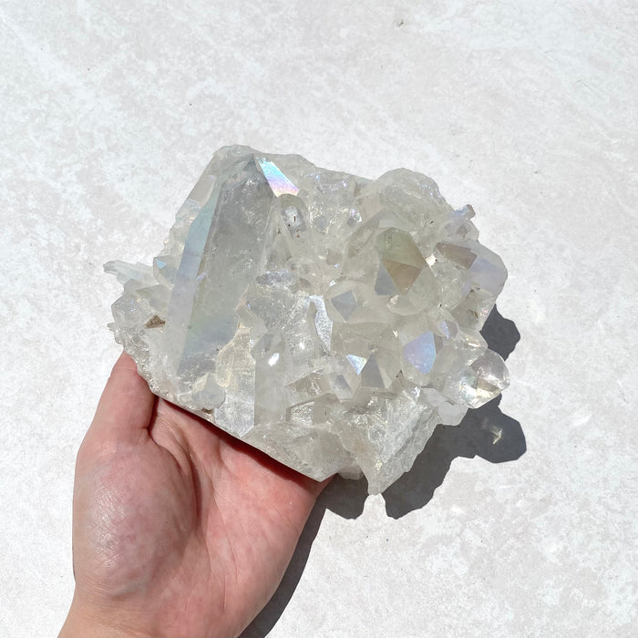 White Aura Quartz Cluster AQC78