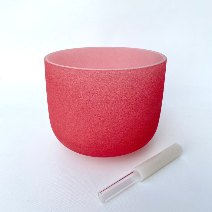 C Note Quartz Singing Bowl 8"- Full Colour RED