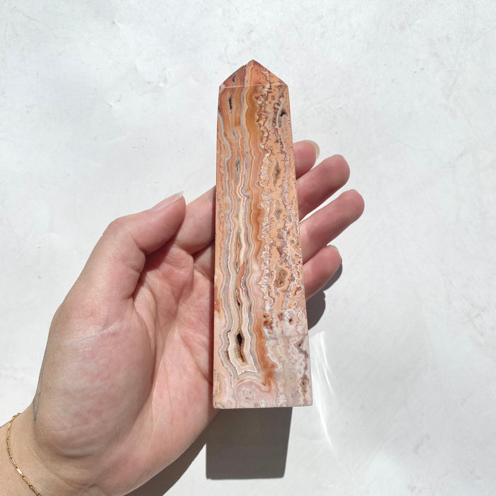 Pink Crazy Lace Agate Obelisk CLA41