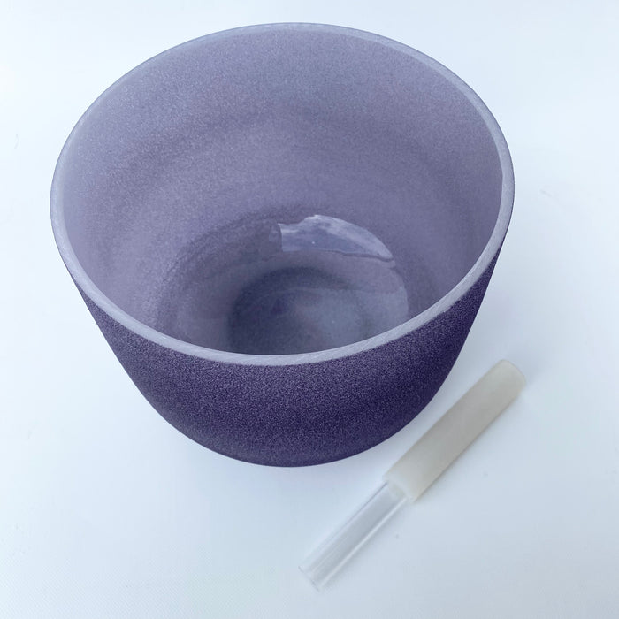 B Note Quartz Singing Bowl 8"- Full Colour Purple