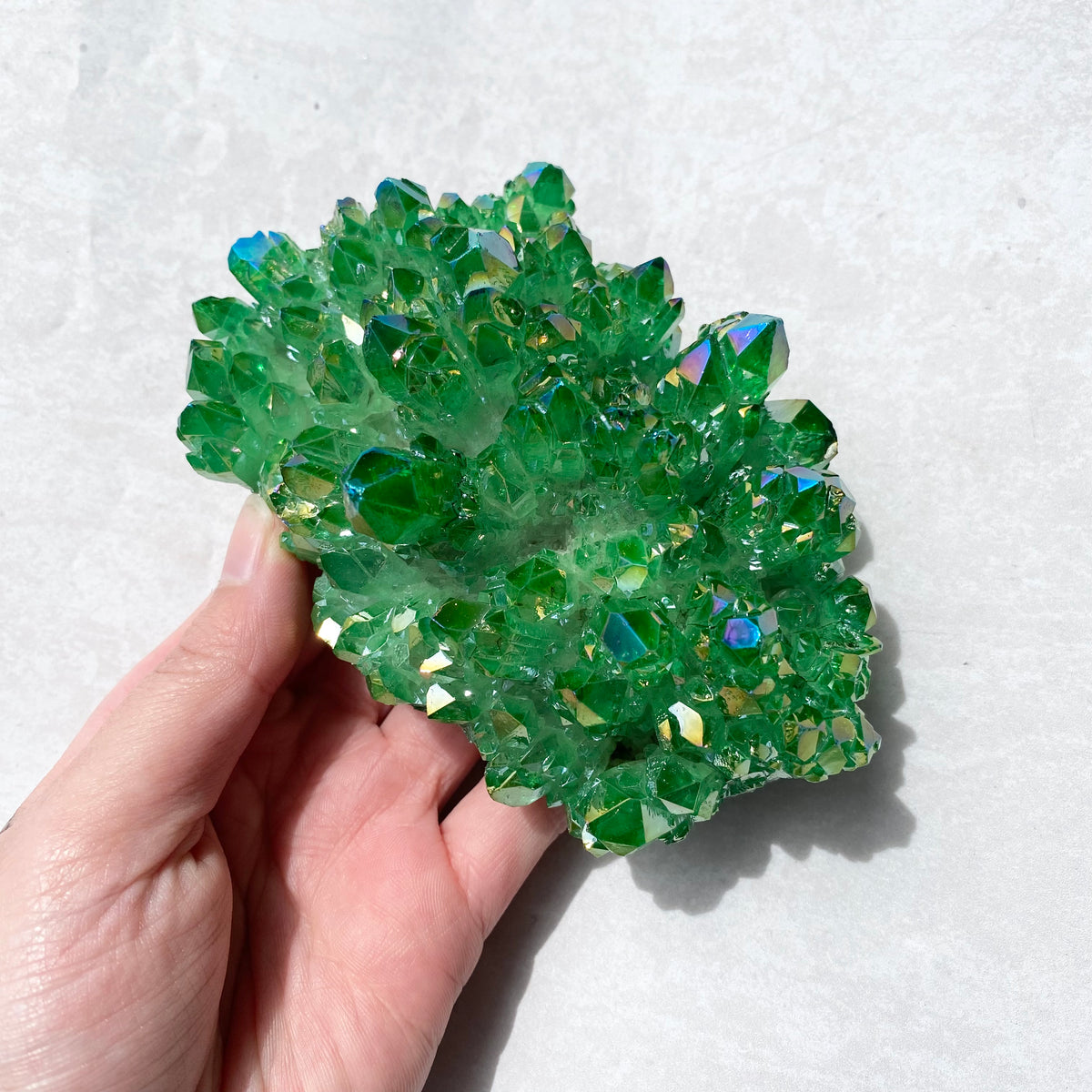 Green Aura Quartz Cluster AQC22 — Aus Crystals